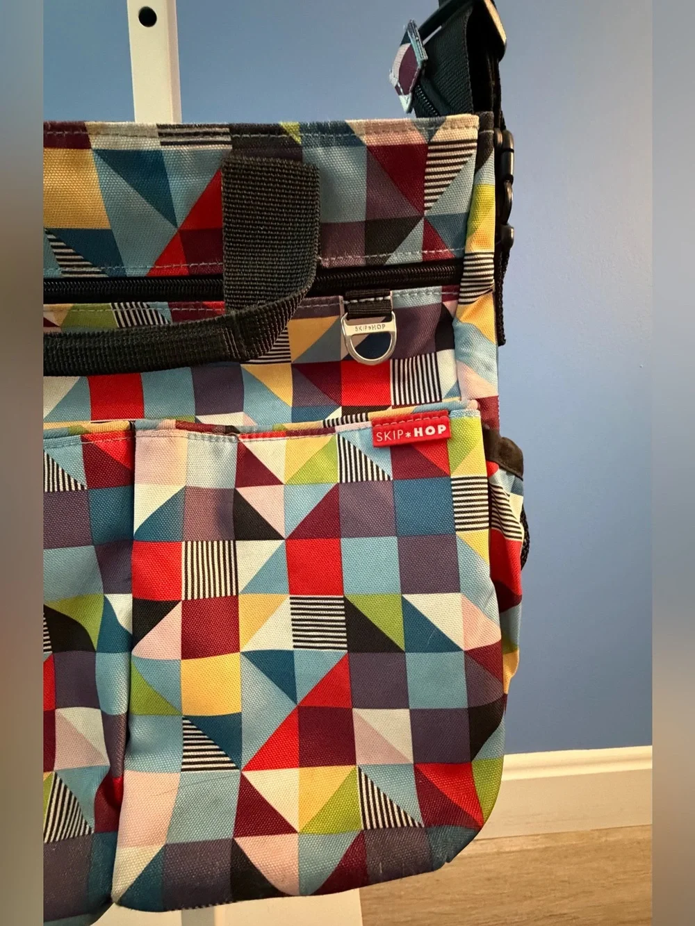 Skip Hop Duo Signature Prism Multicolor Geometric Crossbody Diaper Bag